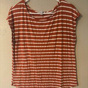 Green Envelope-Orange and White Stripe Shirt- SZ.L